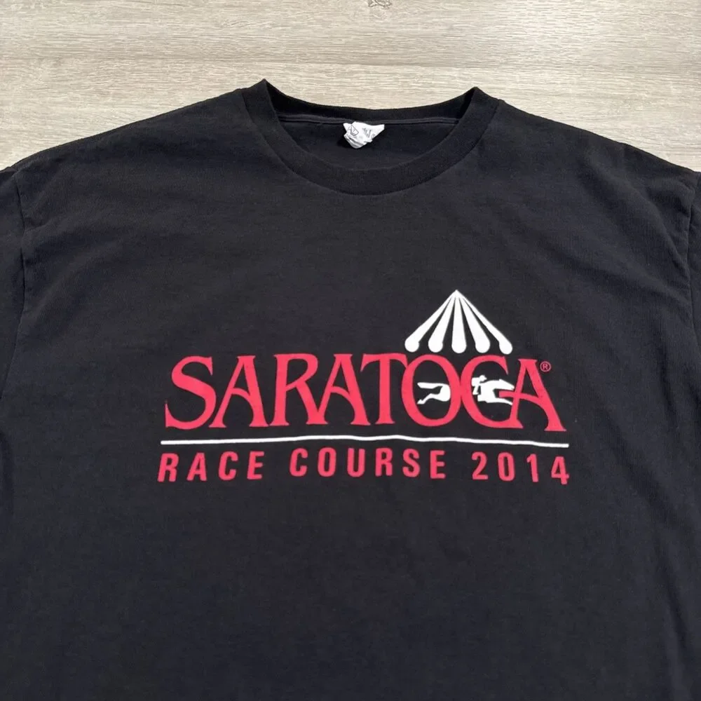 Saratoga Race Course Racetrack Shirt 2014 Men's Black Medium Horse Racing Tee